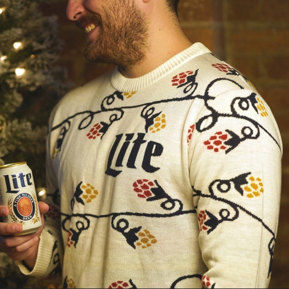 Miller Lite Knit Holiday Sweater - Picture 1 of 5